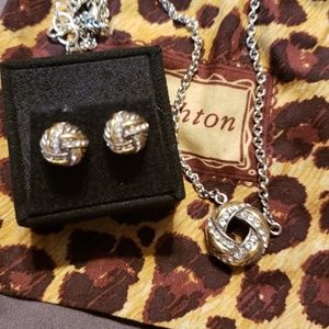 Brighton two-toned/two-sided necklace and earrings